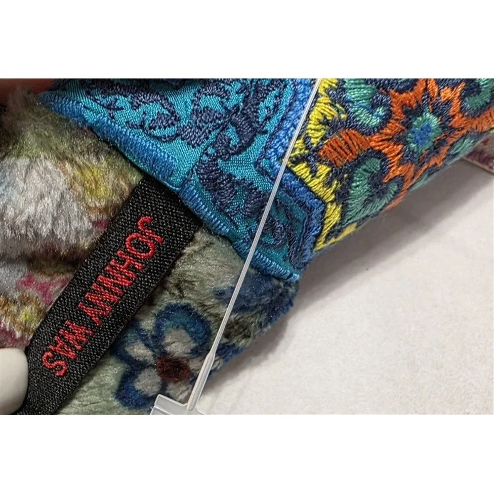 NWT Johnny Was Lux Christmas Reversible Stocking Embroidered Ribbon 129912